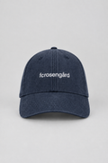 Commercial front-view packshot of the embroidered navy cap