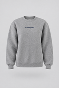 Commercial packshot of the grey FC Rosengård crewneck on a light gray seamless backdrop