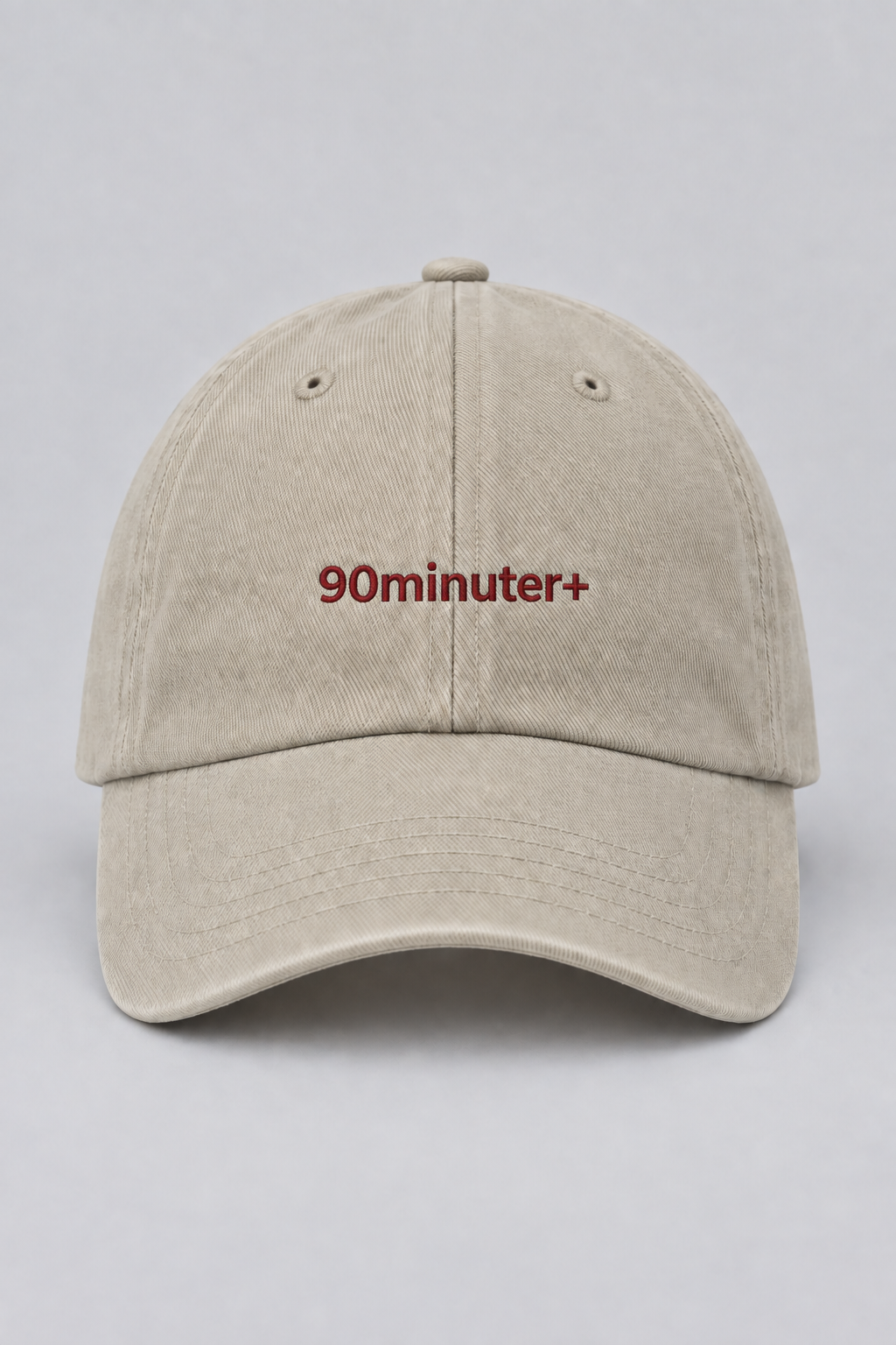 Front packshot with corrected sans-serif 90minuter+ embroidery