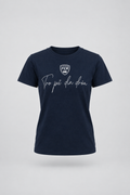 Studio packshot of navy FC Rosengård T-shirt